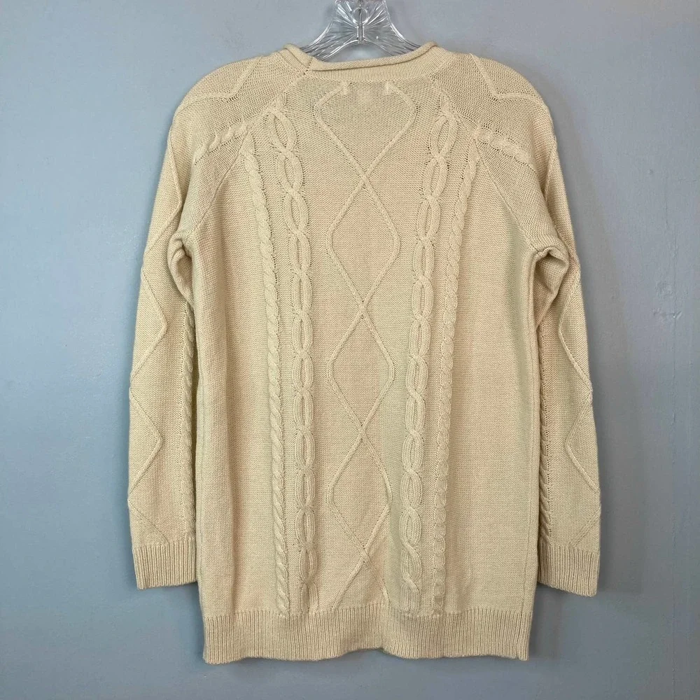 BAILEY'S Blossoms Cream Light Tan Lightweight Cable Knit Sweater Women's Size XS - Picture 11 of 12